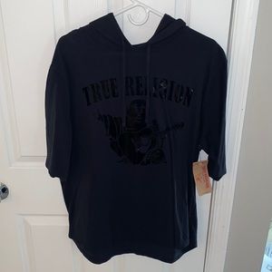 True religion short sleeve hooded shirt